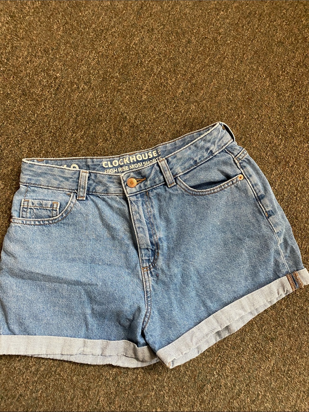 High-Rise Light Blue Denim Jean Shorts